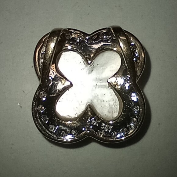 14Kt Yellow Gold Mother of Pearl & Diamond Slide - Picture 4 of 4